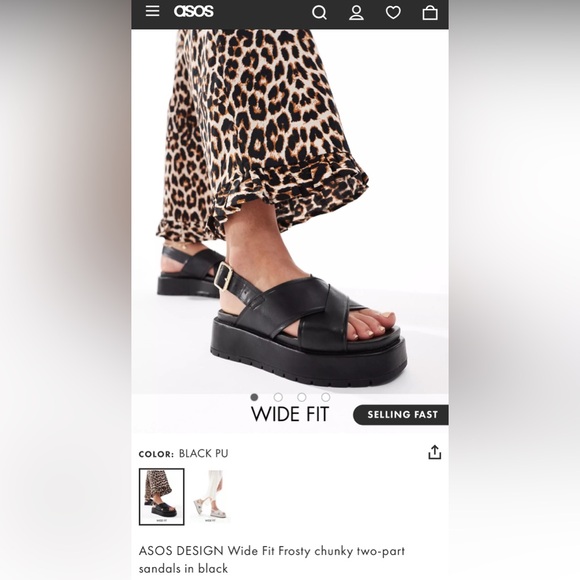 *BRAND NEW* ASOS black flat forms 9W US / 7W UK - Picture 4 of 4